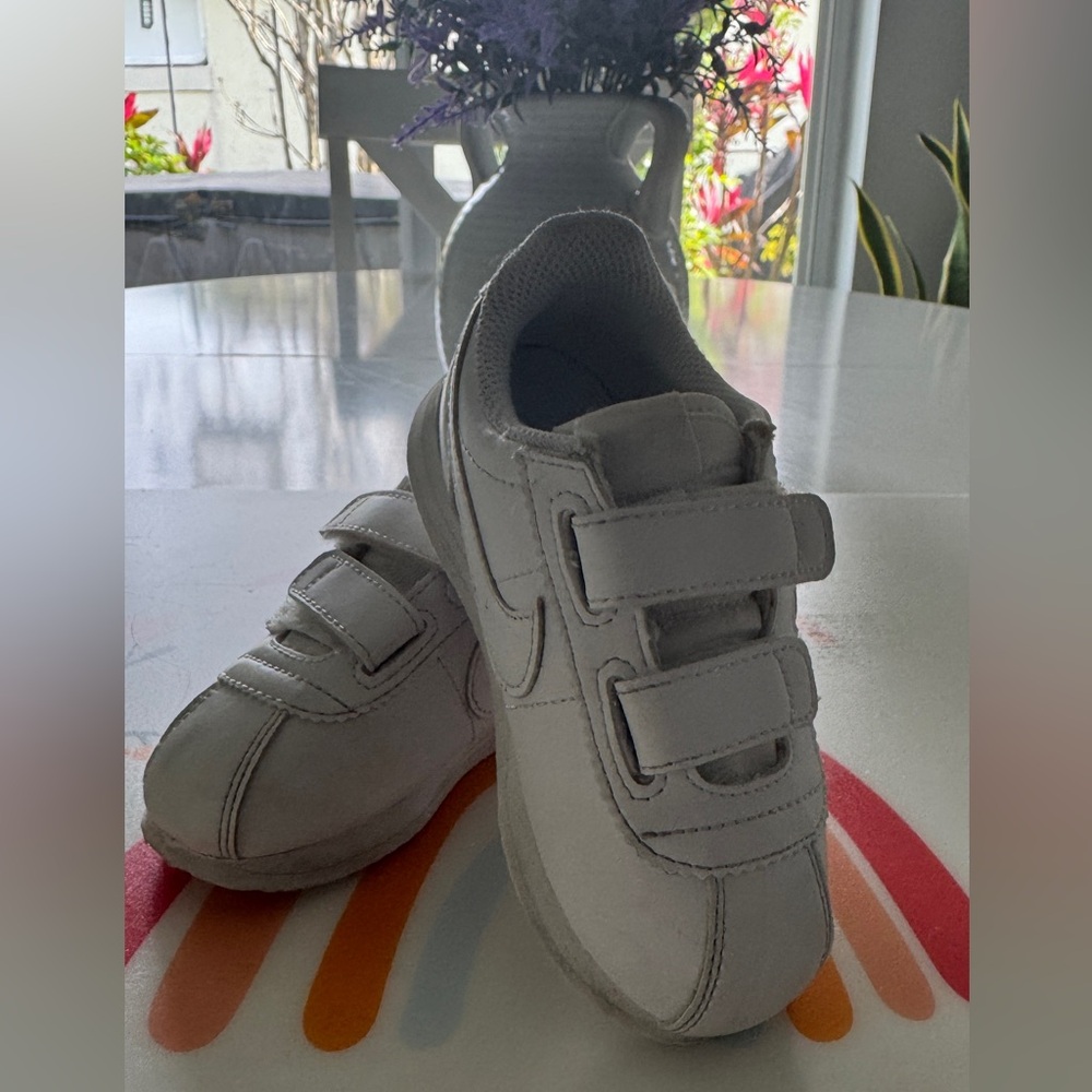 Kids White Velcro Sneakers